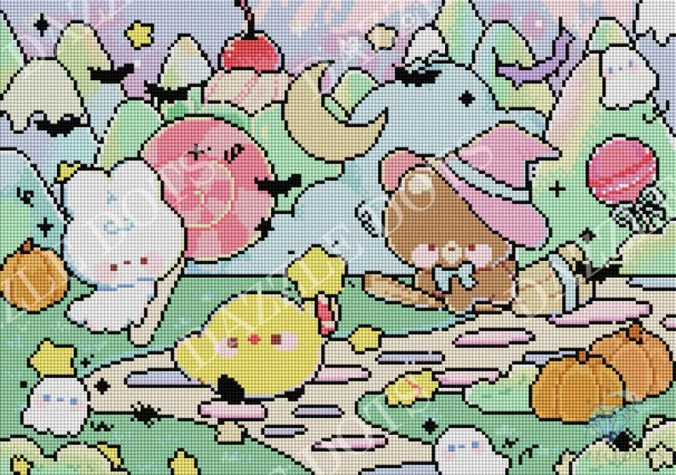 Leti Stitch Dazzle Dots LDS-7064 Tricky Parade diamond painting 50x35 cm