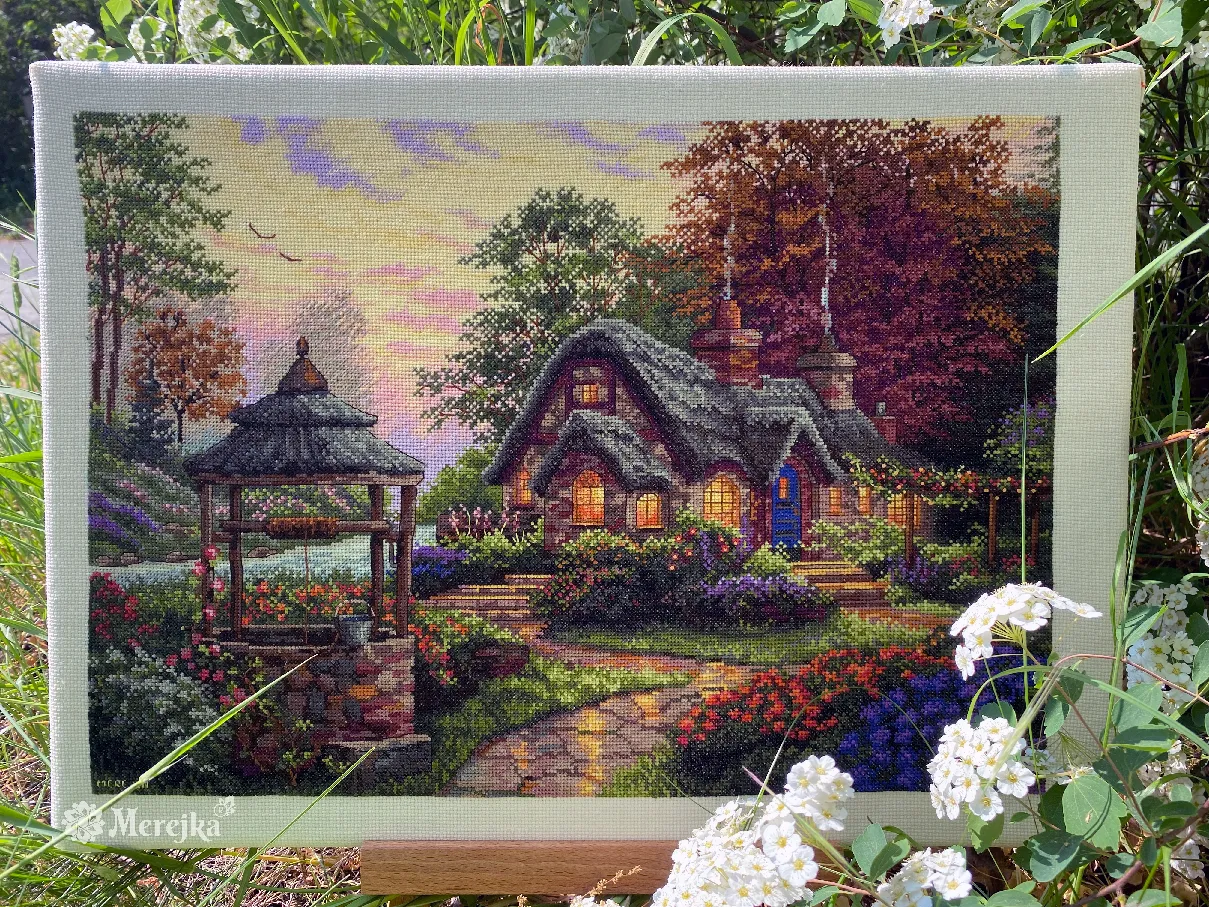 Merejka Make a Wish Cottage borduurpakket 30x41 ecru