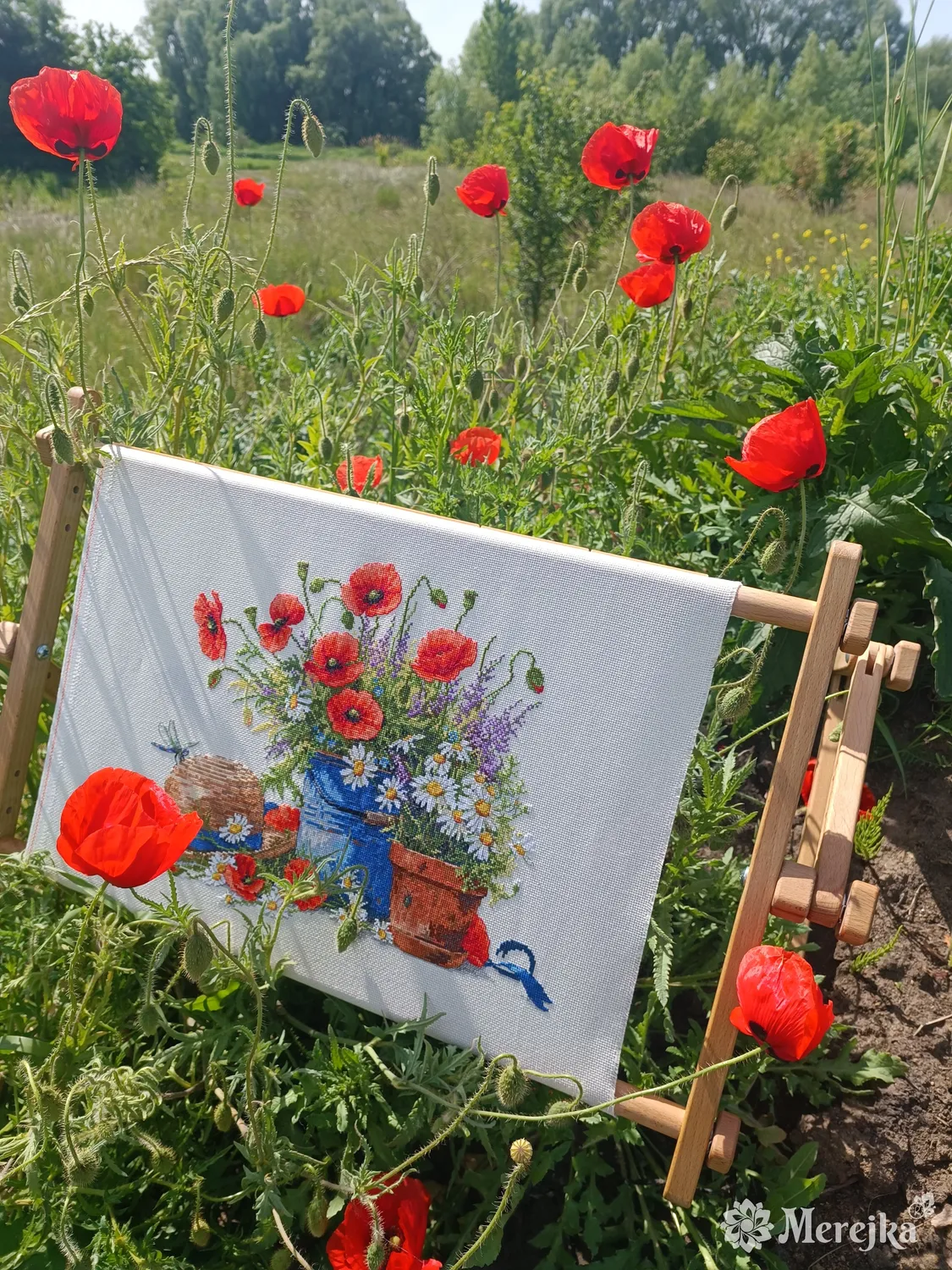 Merejka Summer Still Life borduurpakket Aida 16 ecru