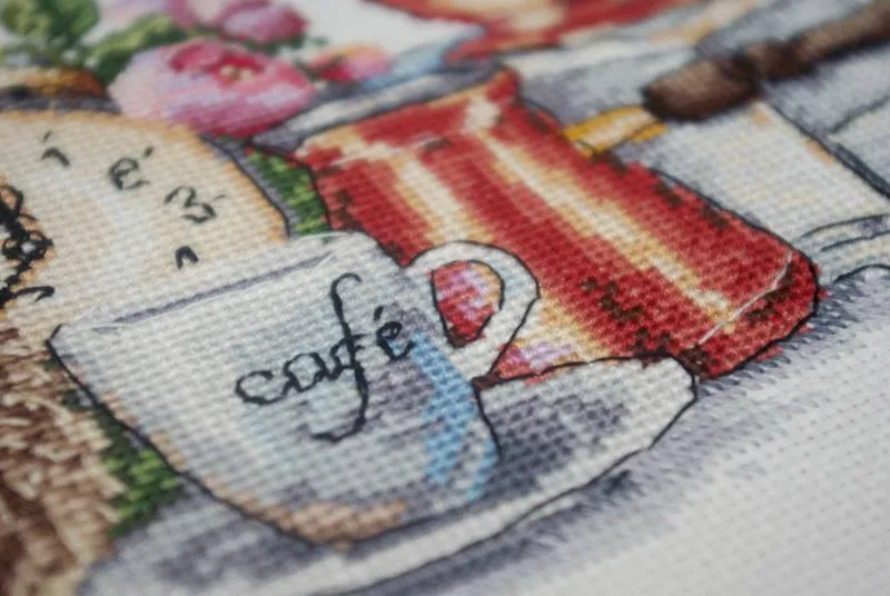 Merejka It's coffee o'clock borduurpakket 26x21 uil