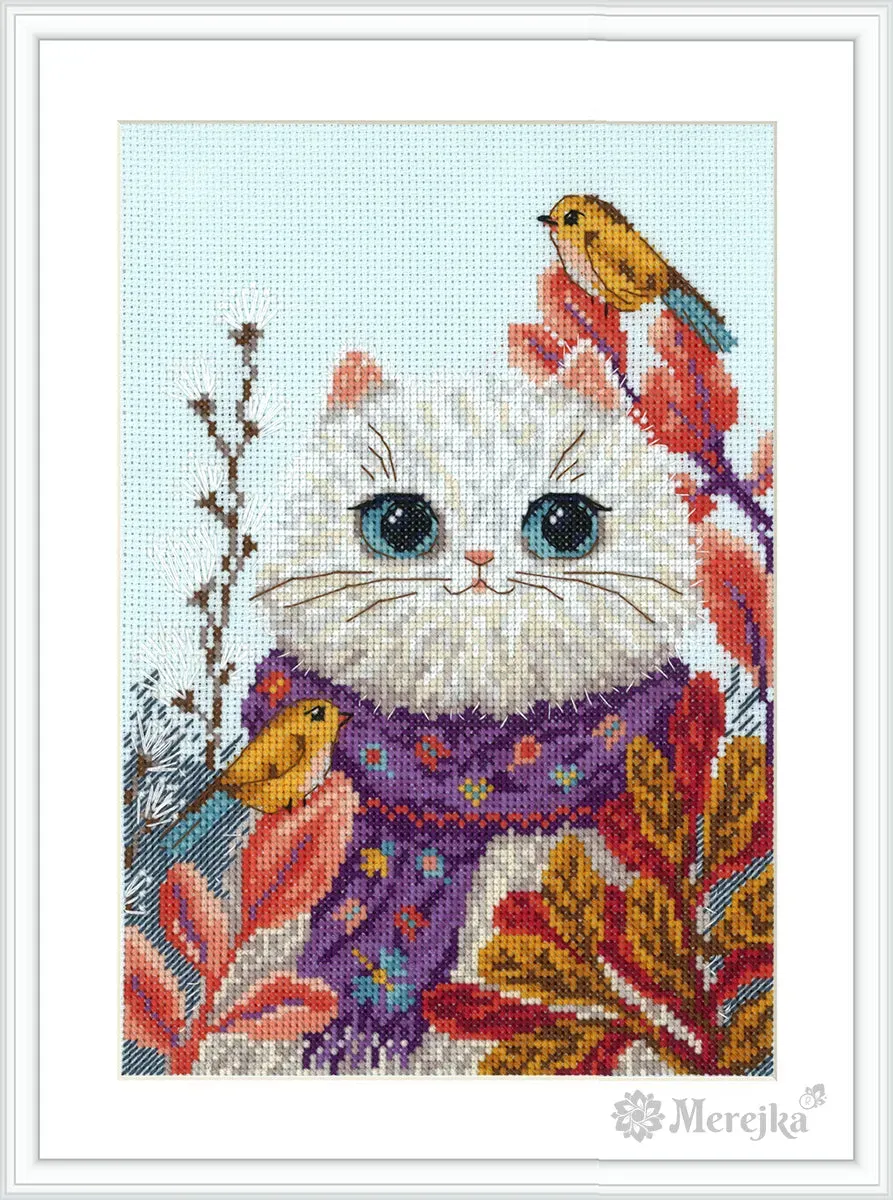 Merejka The Gentle One borduurpakket 14,5x21 ijsblauw