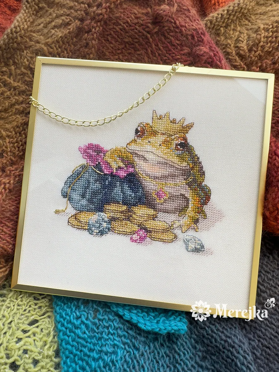 Merejka Godlen Toad borduurpakket 11x12 wit kabouter