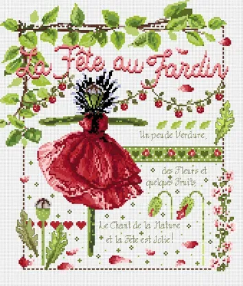 Madame la Fée La Fête au Jardin telpatroon kruissteek 177x188