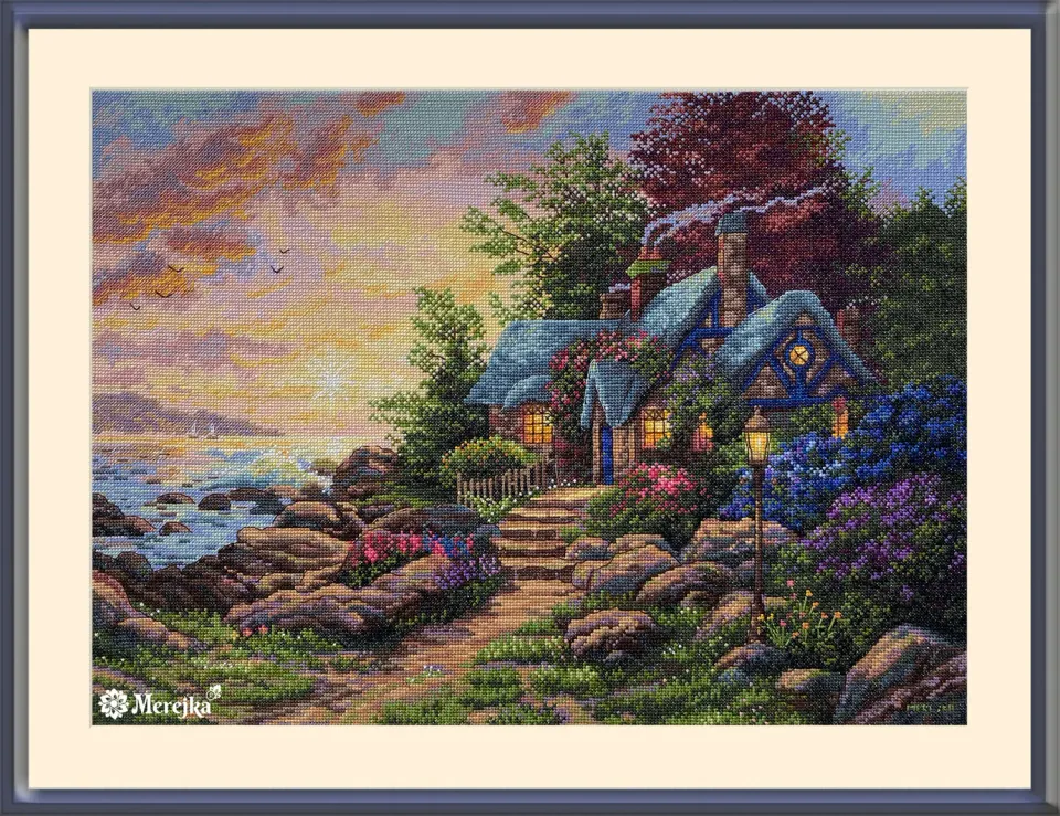 Merejka Seaside Hideaway borduurpakket 30x42 ecru