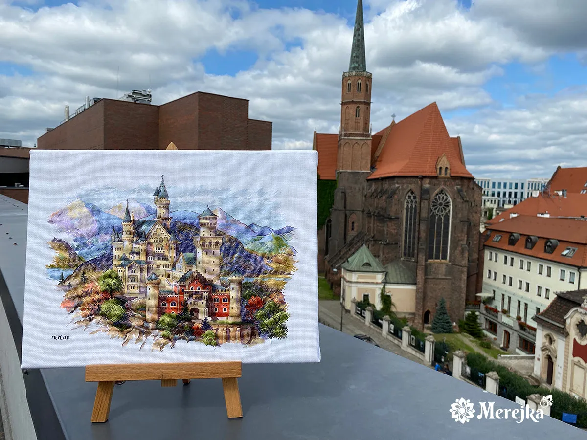 Merejka Neuschwanstein Castle borduurpakket Aida 16 25x35