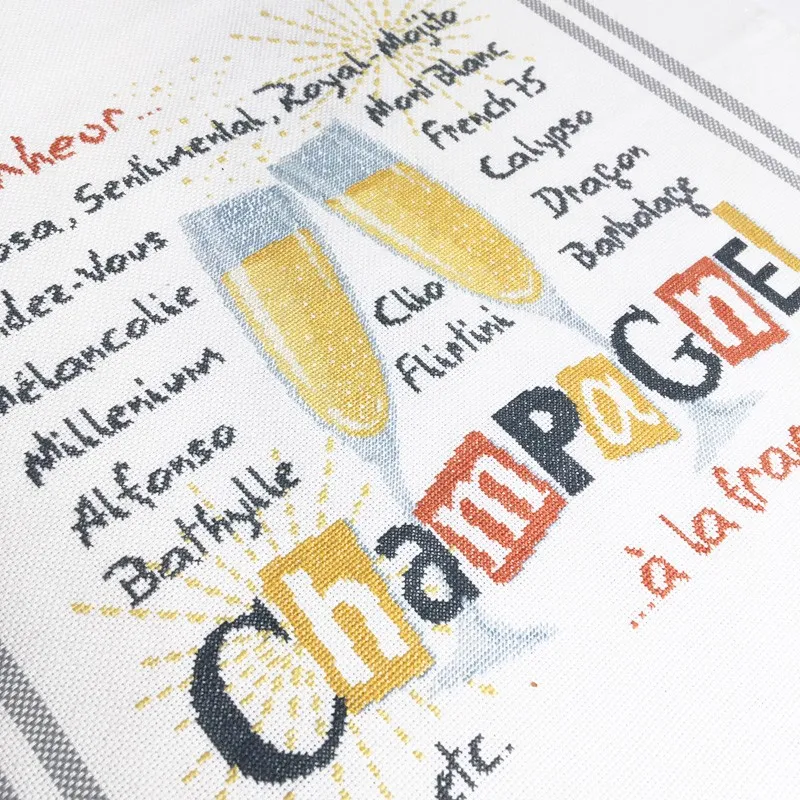 LiliPoints Le Champagne borduurpatroon kruissteek ecru