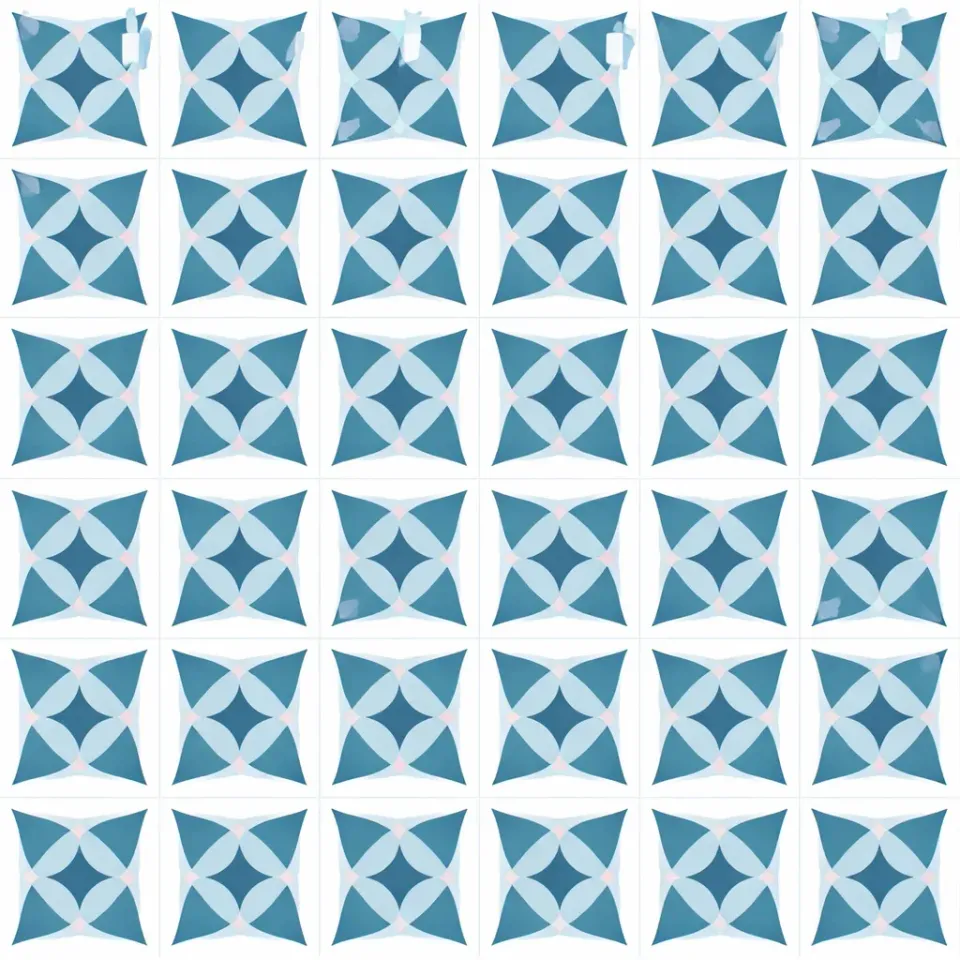 SEG Collection Privee Geometric Blue stof blauw