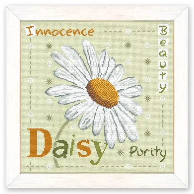 LiliPoints Daisy borduurpatroon madelief groen