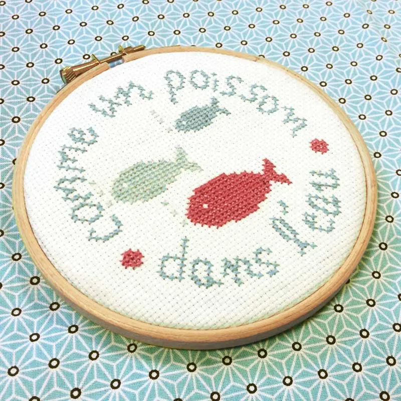 LiliPoints Comme un poisson borduurpakket mini vis 11 cm