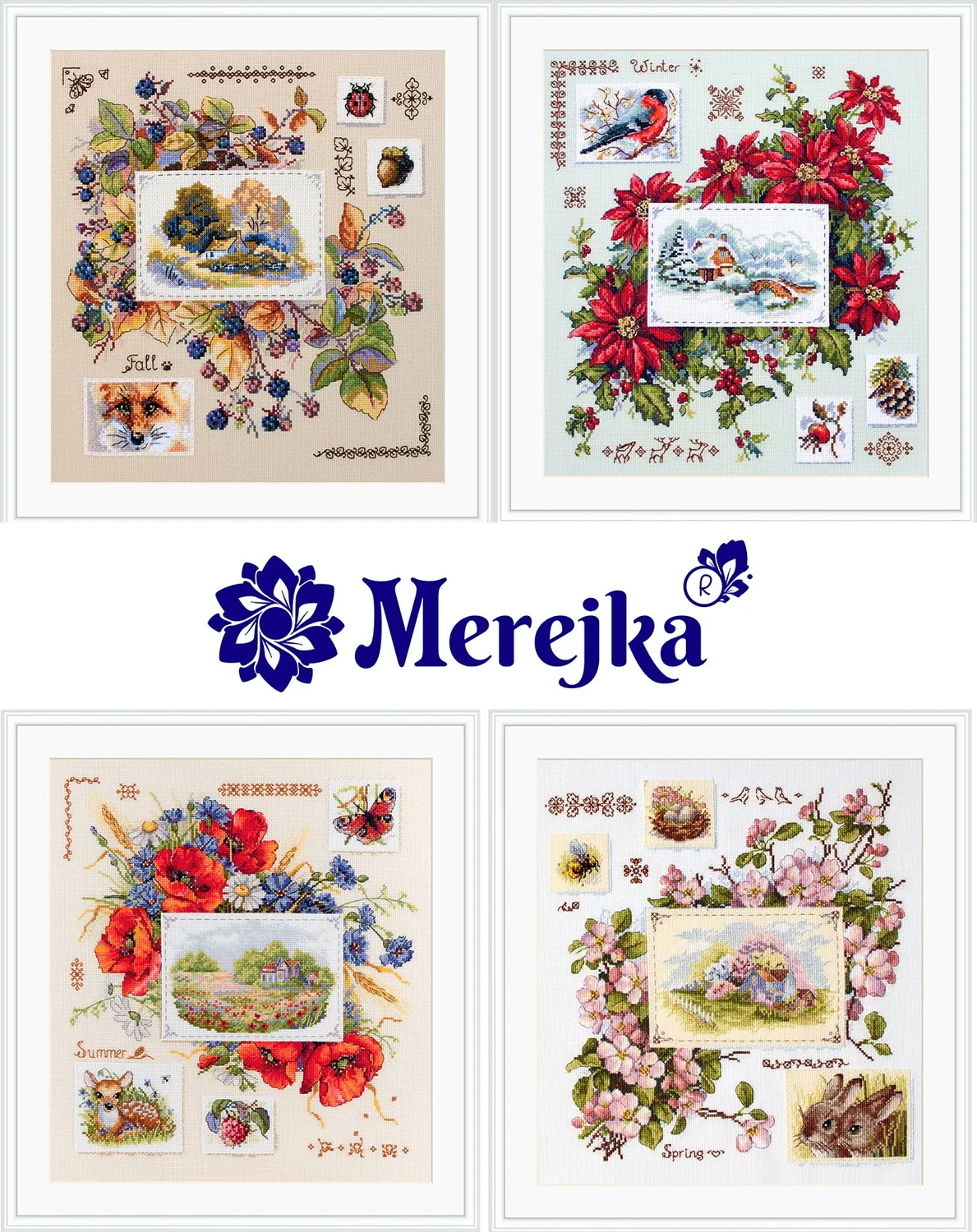 Merejka Summer Sampler borduurpakket 30x32 cm zomer