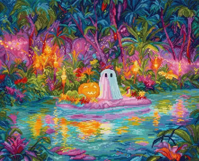 Leti Stitch L9989 Glow Ghost Cove borduurpakket Col. 60 36x29