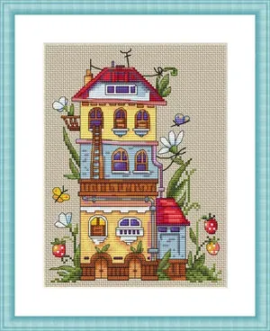 Merejka Summer House borduurpakket 19x14 ecru