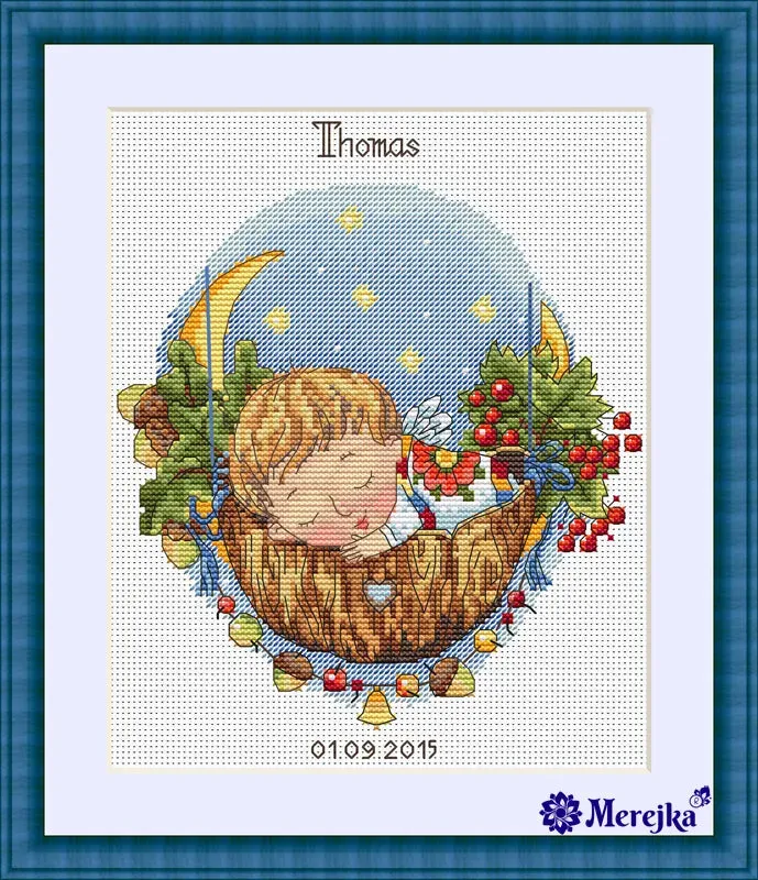 Merejka Lullaby for Son borduurpakket 15x19 wit Aida 16
