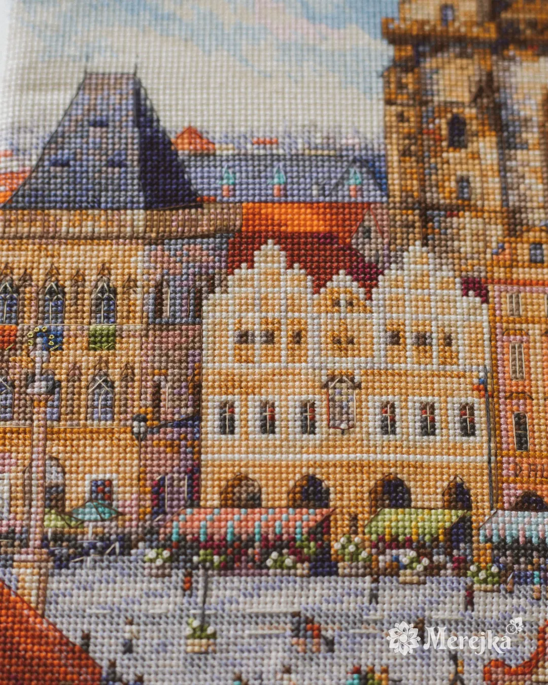 Merejka Golden Prague borduurpakket Aida 16 ecru 30x40