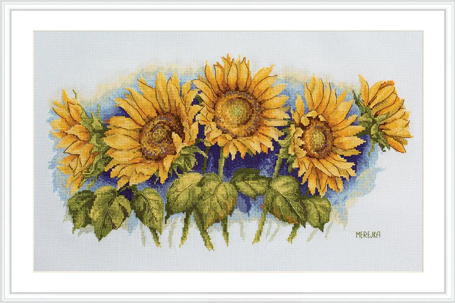 Merejka Bright Sunflowers borduurpakket 43x24