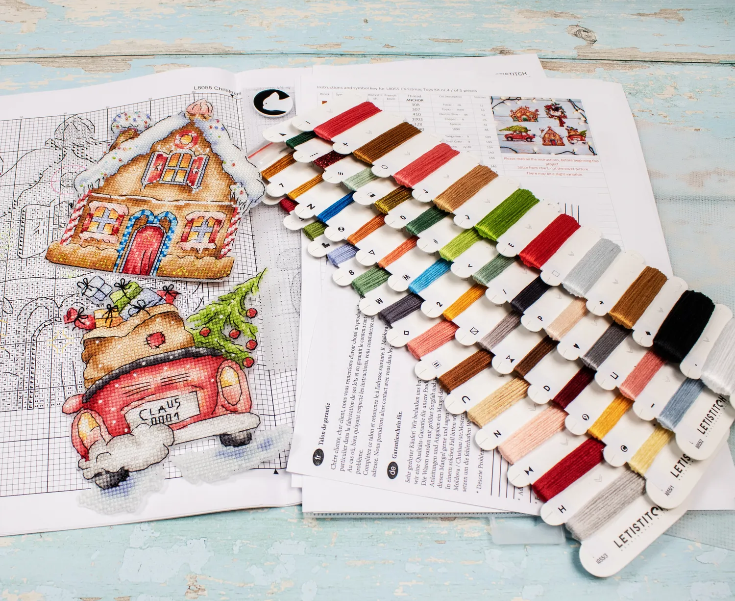 Leti Stitch L8055 Christmas Toys borduurpakket 5 stuks plastic canvas