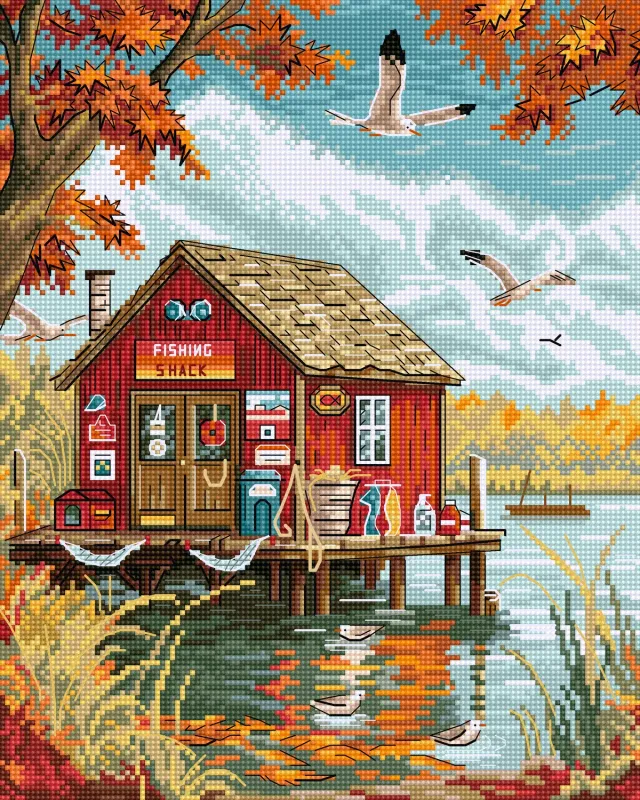 Leti Stitch L8220 Early Autumn borduurpakket 21x26 cm Aida