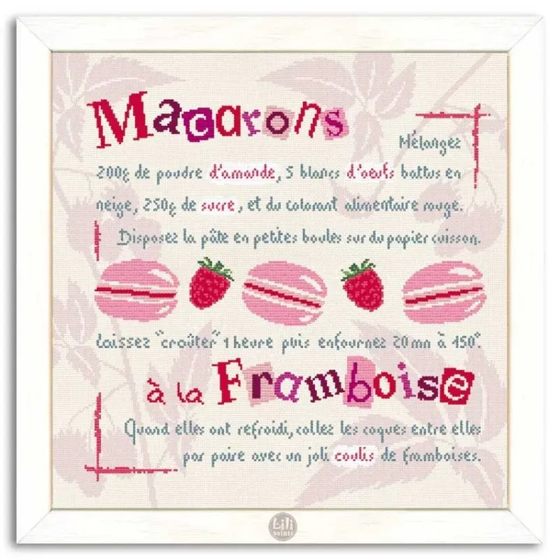 LiliPoints Raspberry Macarons borduurpatroon macarons