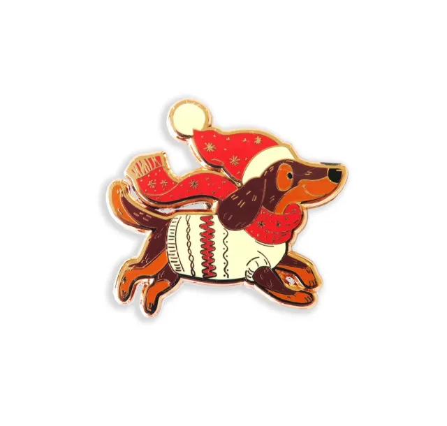 Leti Stitch 14373 Santa Dachshund naaldmagneet 4 cm