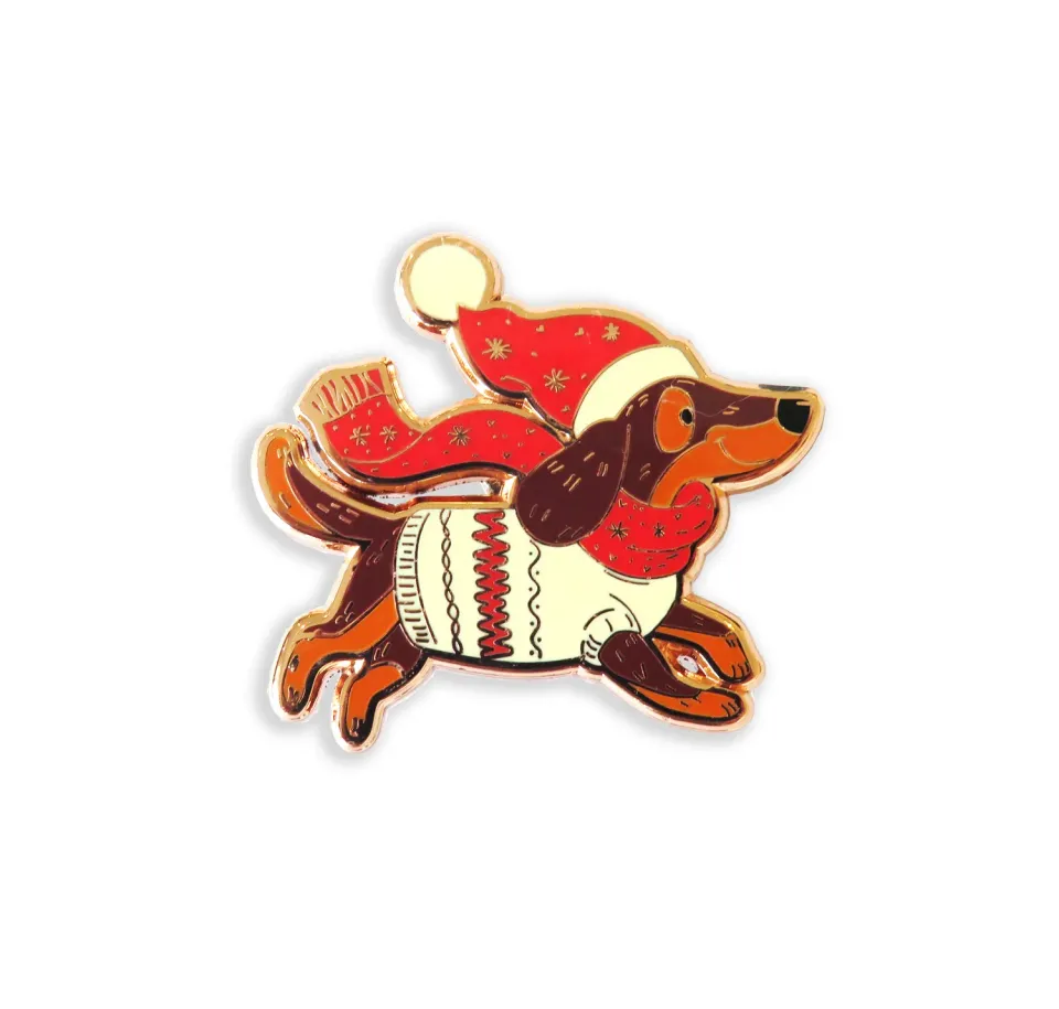 Leti Stitch 14373 Santa Dachshund naaldmagneet 4 cm