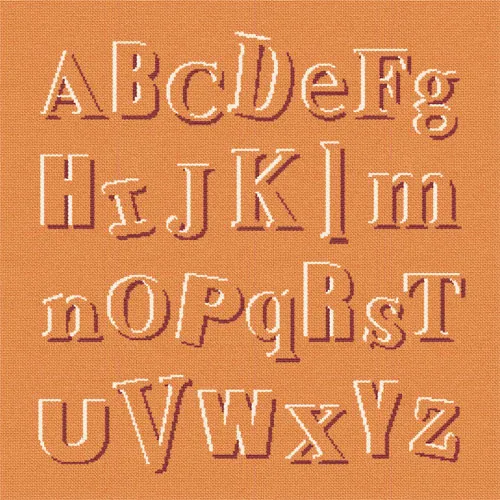 LiliPoints Alphabet Outline borduurpatroon alfabet 3 kleuren