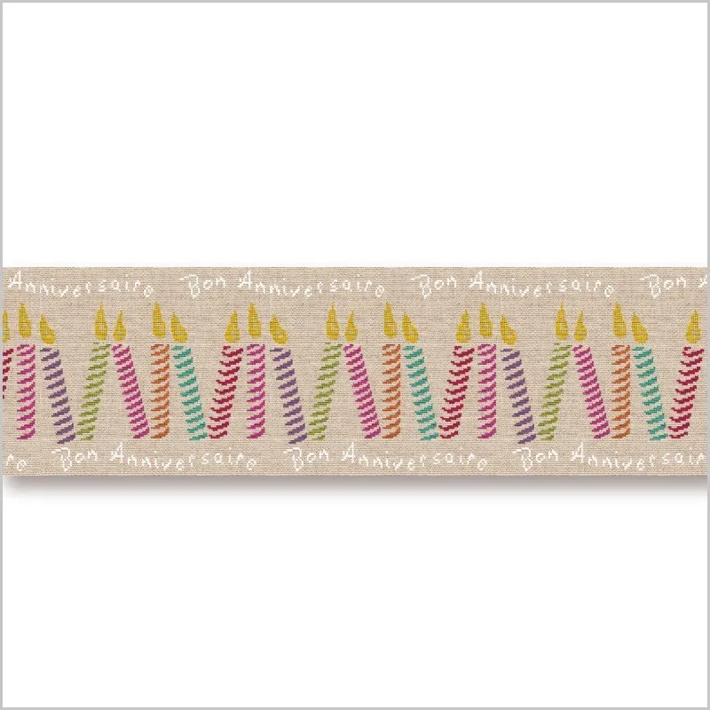 LiliPoints Candle Border borduurpatroon verjaardag