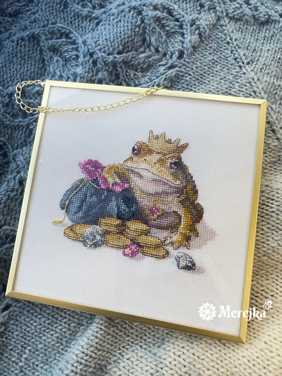 Merejka Godlen Toad borduurpakket 11x12 wit kabouter