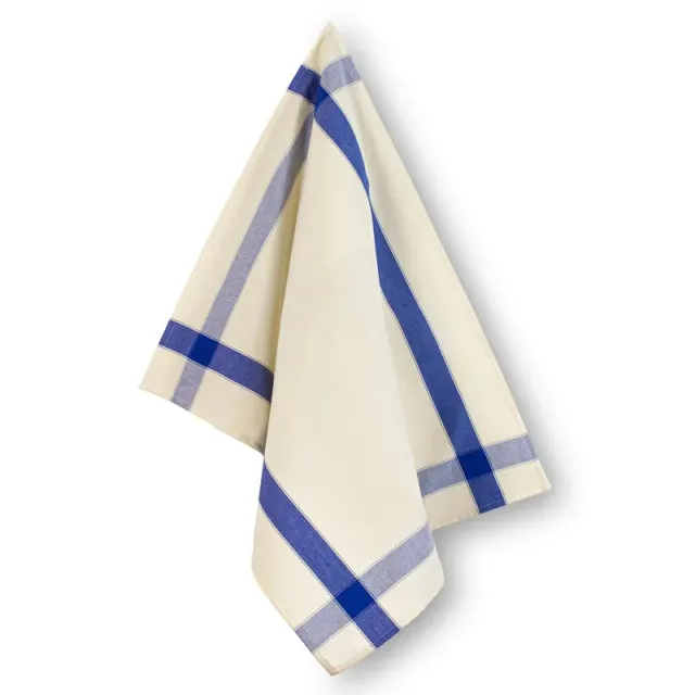 LiliPoints Grand-mère borduurtheedoek ecru met blauw 58x72