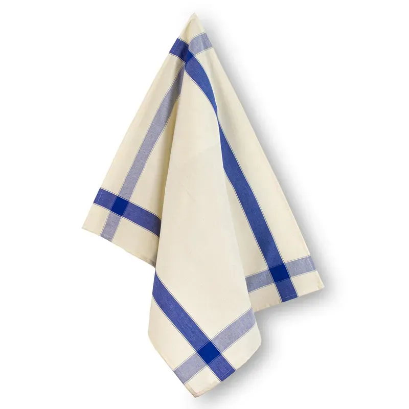 LiliPoints Grand-mère borduurtheedoek ecru met blauw 58x72
