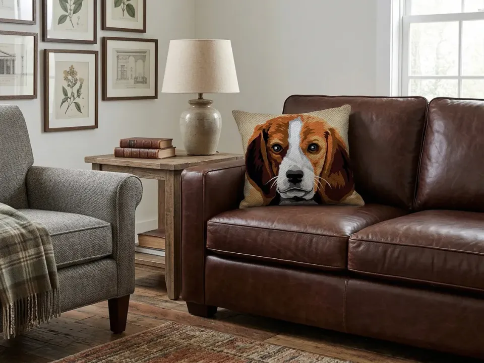 SEG de Paris Beagle kussen borduurpakket voorgedrukt