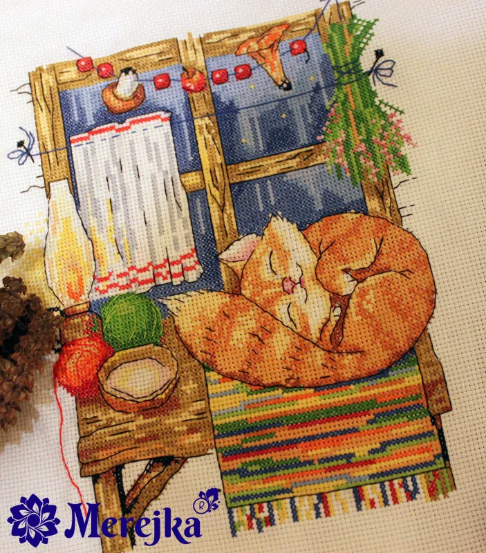 Merejka Cat borduurpakket 20x25