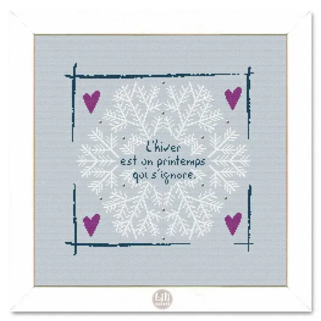 LiliPoints Snowflake borduurpatroon blauw met kralen