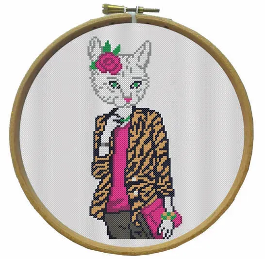SEG Marie Coeur Lola la Chatte kruissteekpakket kat