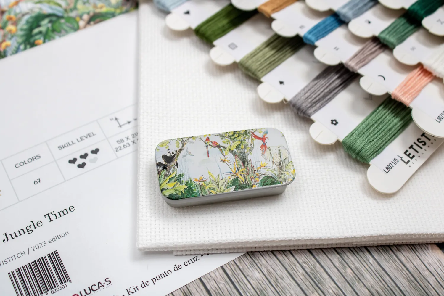 Letistitch L8071 Jungle Time kruissteek borduurpakket 58x24 cm