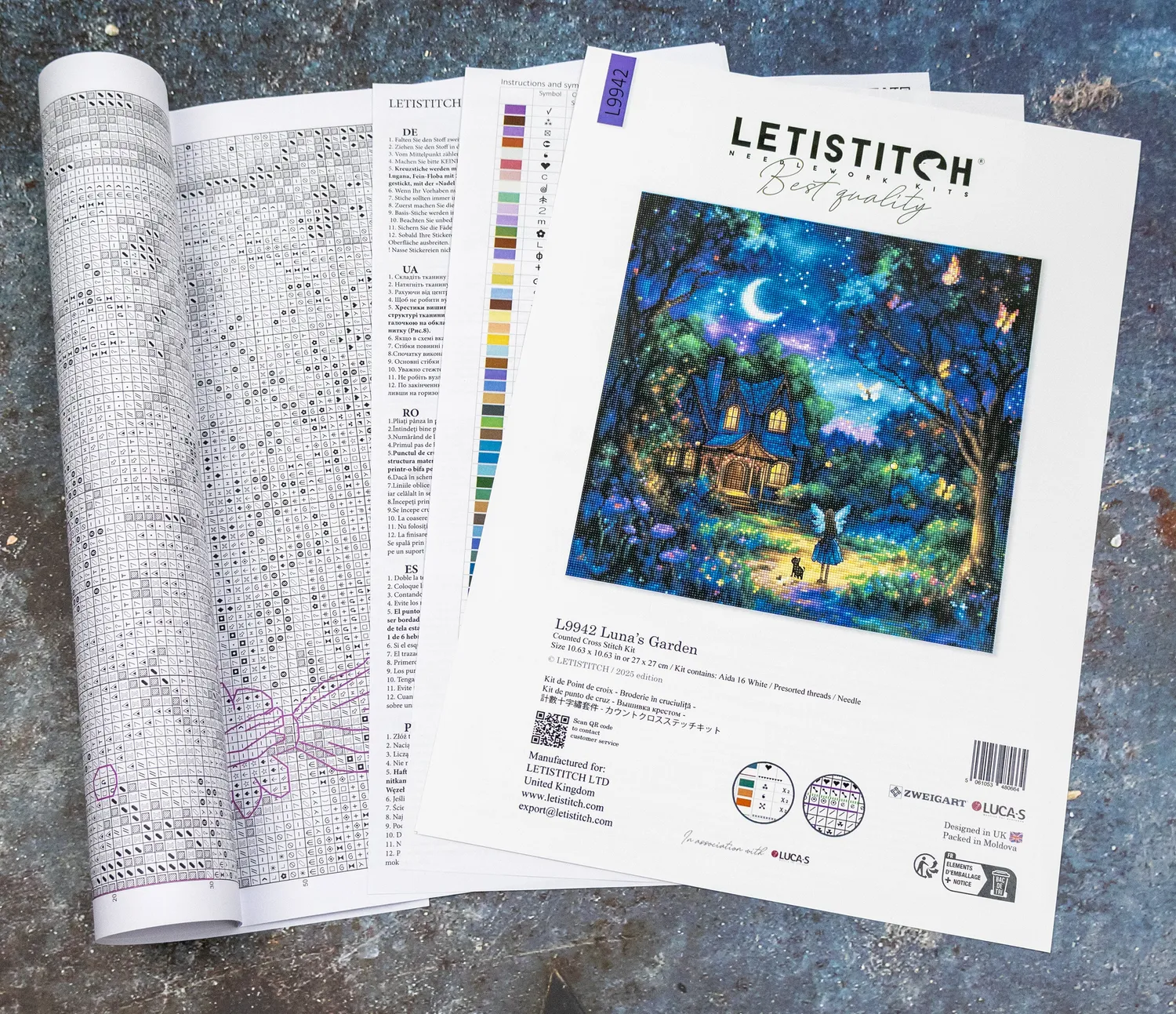 Leti Stitch L9942 Luna’s Garden kruissteek 27x27