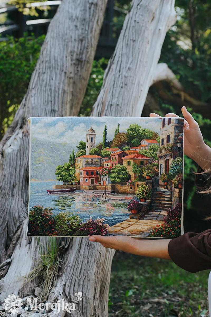 Merejka Coastal Gardens borduurpakket 31x40cm ecru