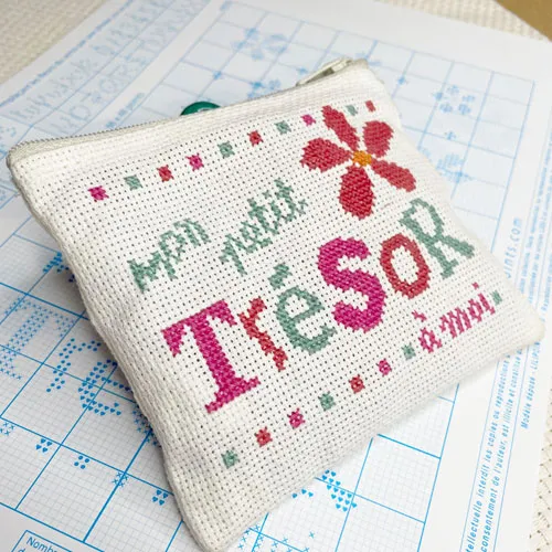 LiliPoints Coin Purse borduurpakket portemonnee aida 18