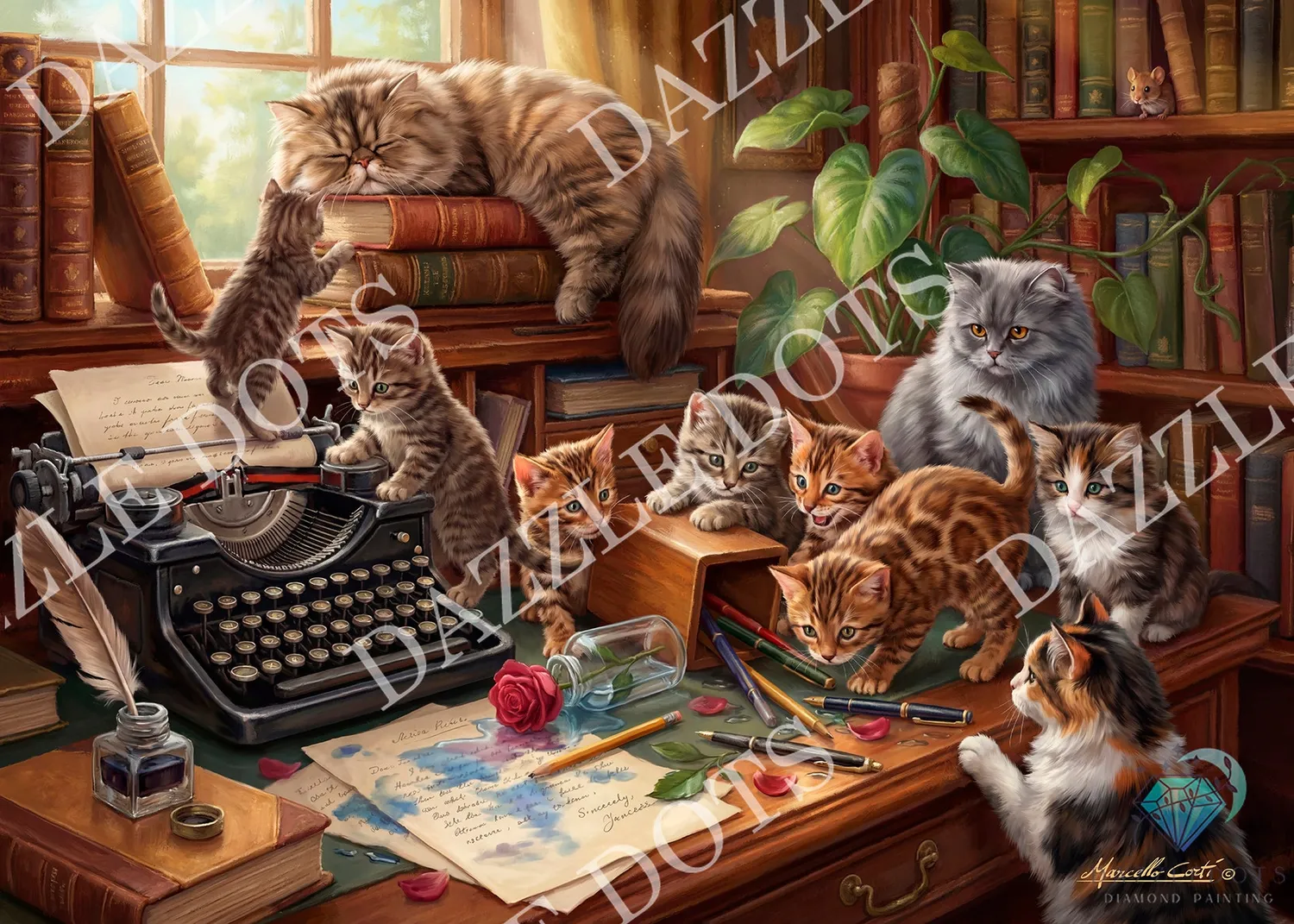Leti Stitch LDS-7048 Playful Paws Workshop diamond painting 86x62