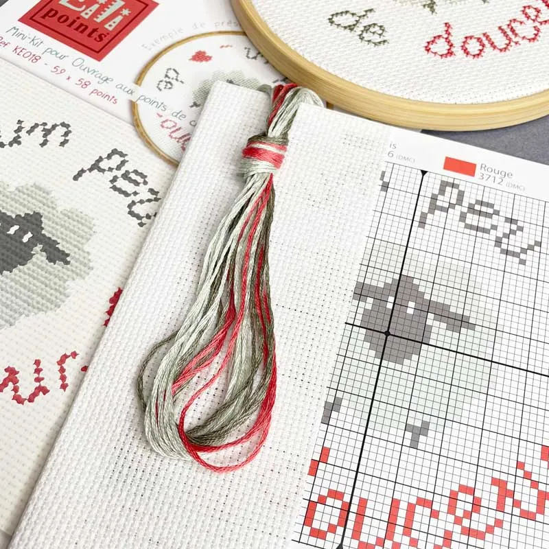 LiliPoints Un Peu de Douceur borduurpakket mini 11 cm aida