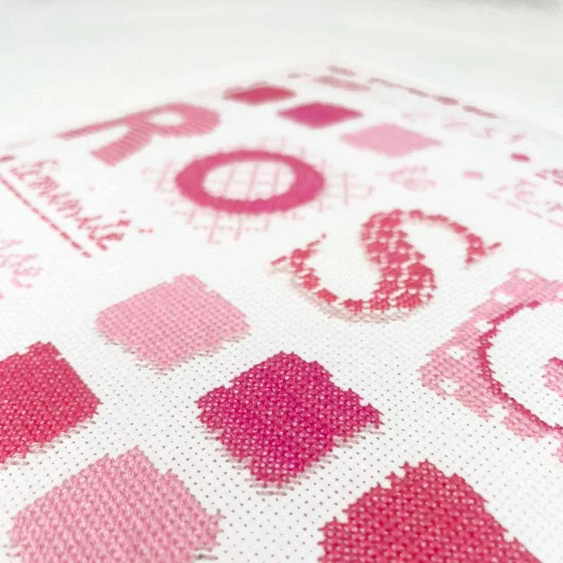 LiliPoints PINK borduurpatroon kruissteek roze 136x141
