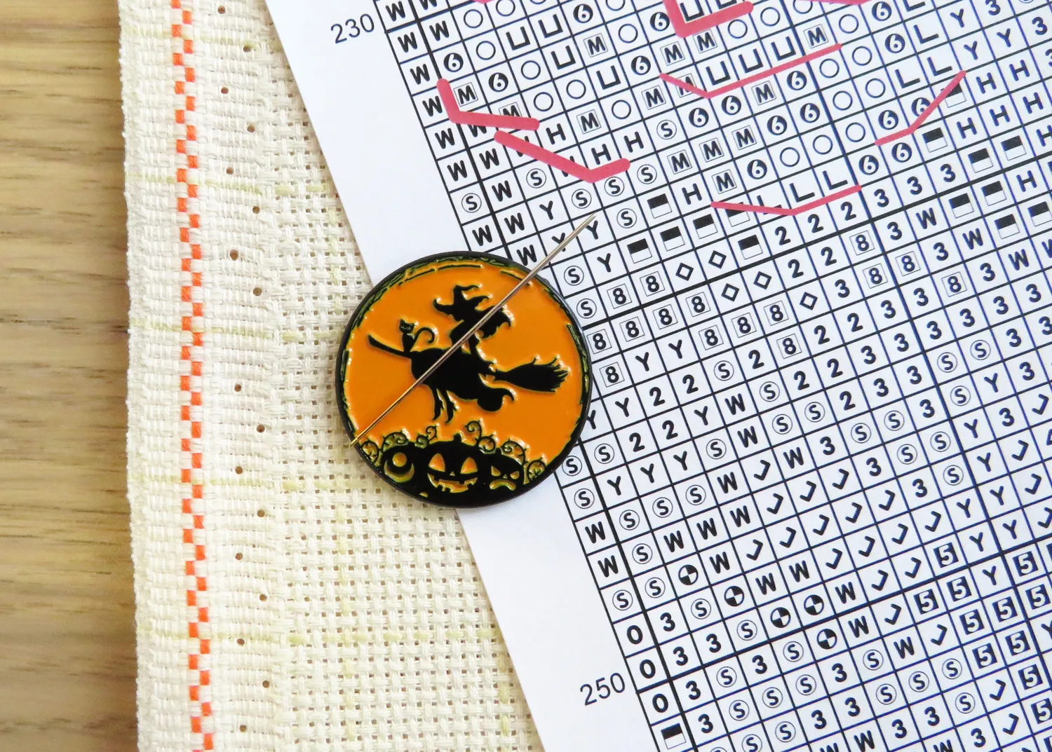 Leti Stitch 14331 Halloween Ride naaldmagneet 25 mm emaille