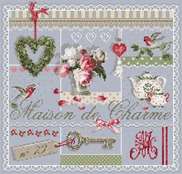 Madame la Fée Maison de Charme borduurpatroon pdf huis