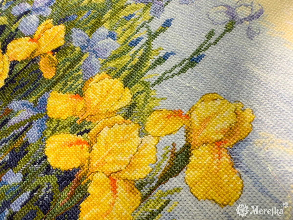 Merejka Enchanted Pond borduurpakket ijsblauw 28x34 cm