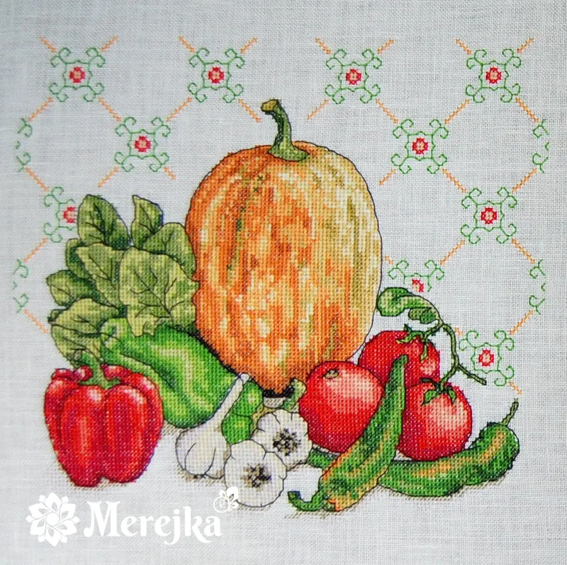 Merejka Still Life d'orange borduurpakket 25x25 sinaasappel