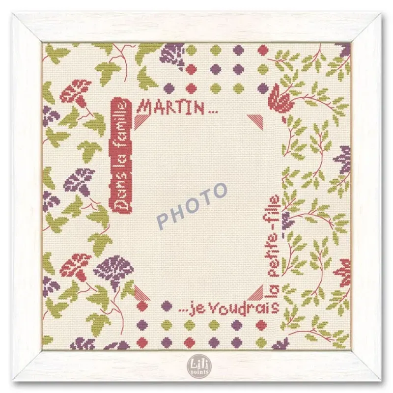 LiliPoints Family Portrait borduurpatroon fotolijst 25cm