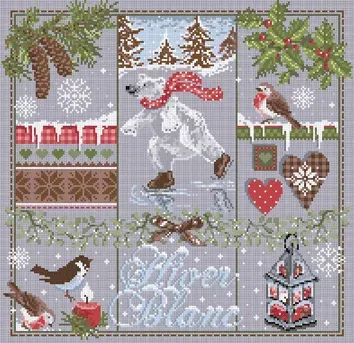Madame la Fée Hiver Blanc kruissteekpakket 185x189 linnen-aida