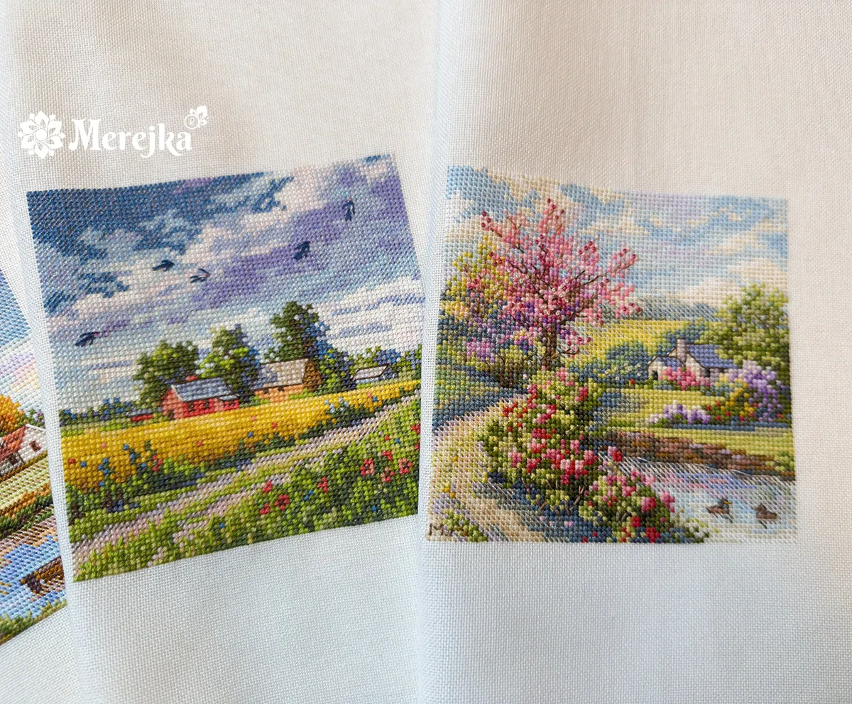 Merejka Summer borduurpakket 11,5x11,5 cm vogel