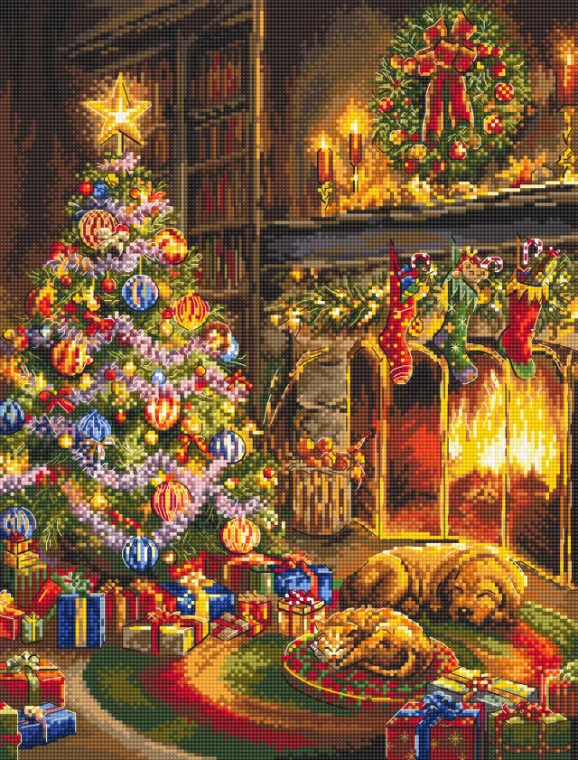 Leti Stitch L8106 Christmas Eve borduurpakket 25x33 cm
