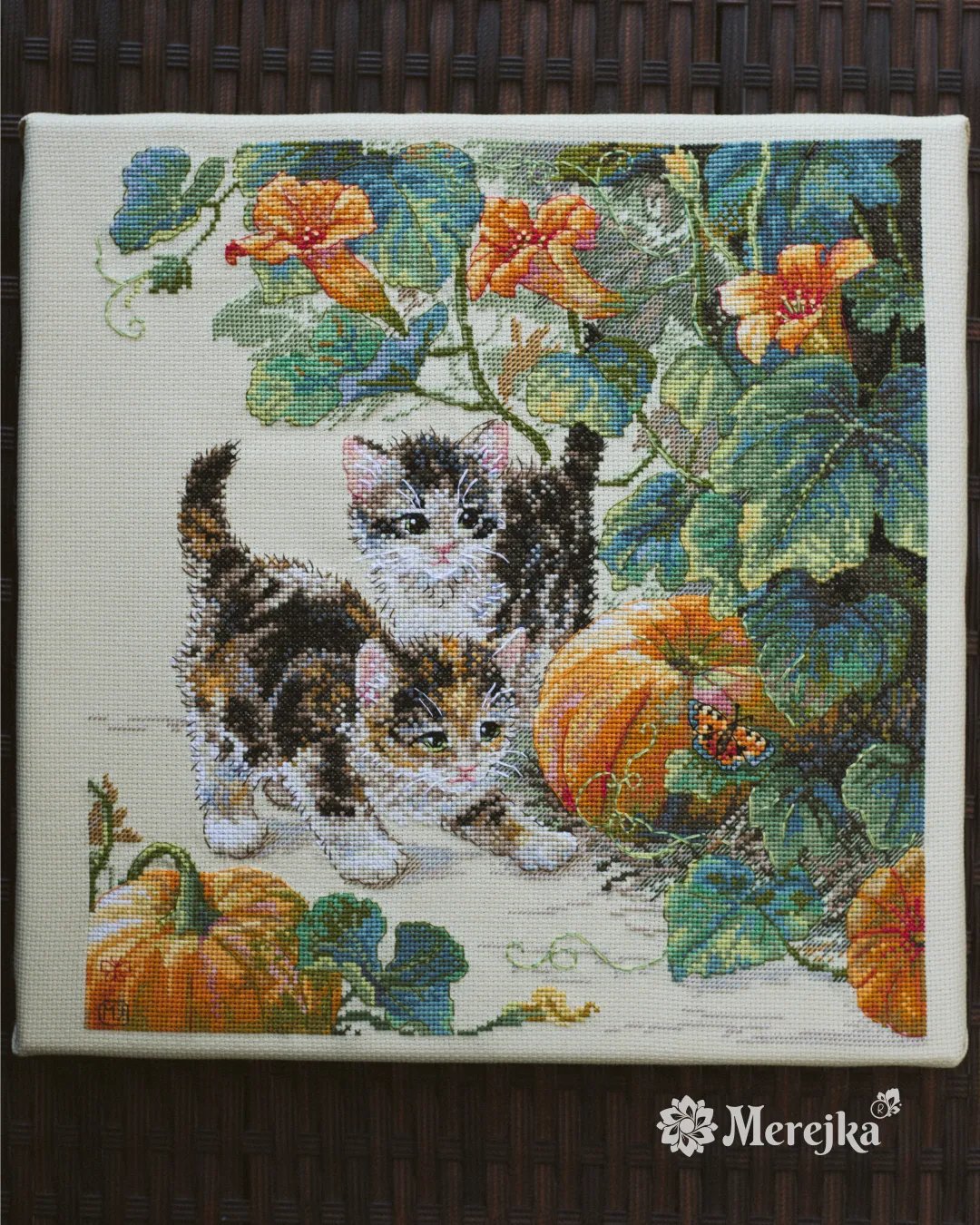 Merejka Pumpkin Patch Chase borduurpakket herfst 36 kleuren