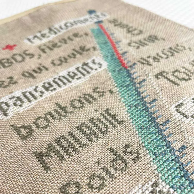 LiliPoints Thermometer borduurpatroon semi-kit linnen hoes